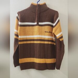 Urban Extreme Kid's Brown and Yellow Striped Sweater, Size 12-14.